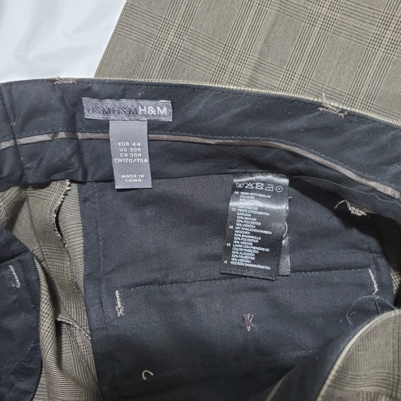H&M Brown patterned pants size 30R - Picture 5 of 6